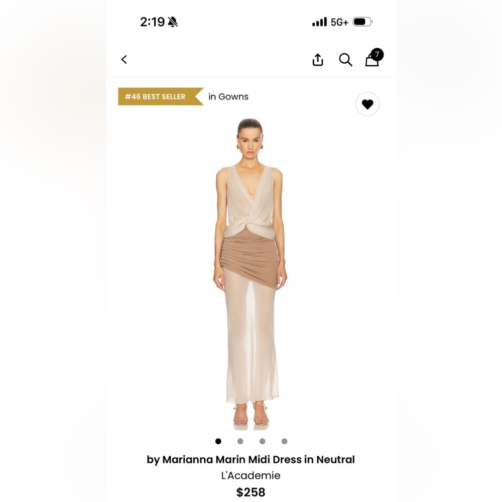 Marianna Marin Midi Dress in Neutral